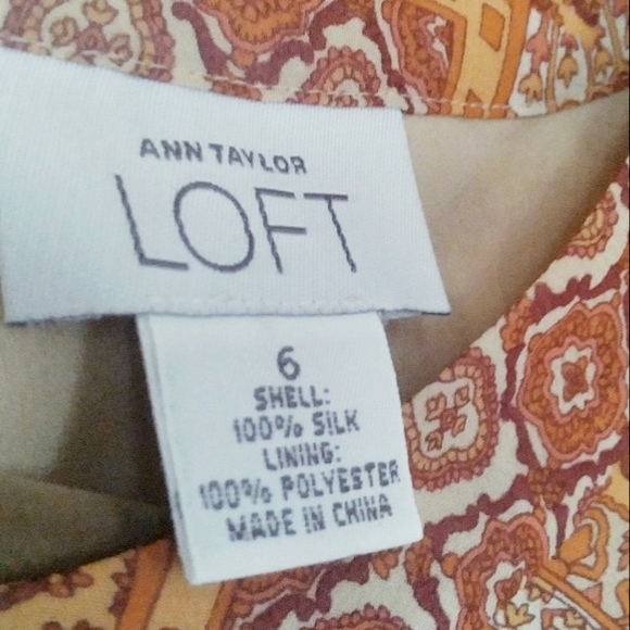 LOFT Silk Yellow Paisley Floral Print Sleeveless Sheath Dress Midi Scoop Neck - Picture 2 of 11